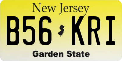 NJ license plate B56KRI