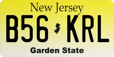 NJ license plate B56KRL