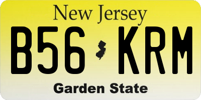 NJ license plate B56KRM