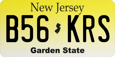 NJ license plate B56KRS