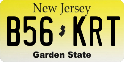 NJ license plate B56KRT