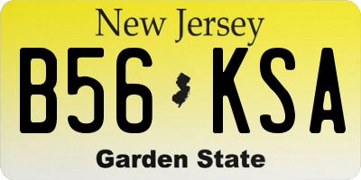 NJ license plate B56KSA