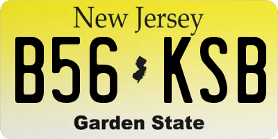 NJ license plate B56KSB
