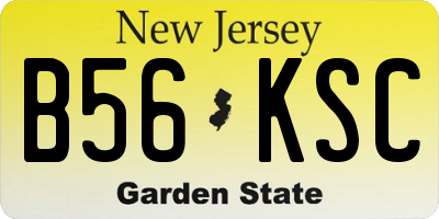 NJ license plate B56KSC