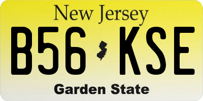 NJ license plate B56KSE