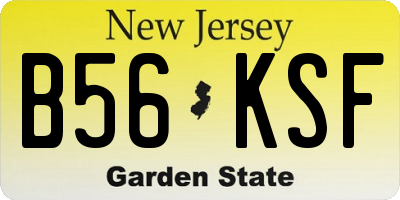 NJ license plate B56KSF