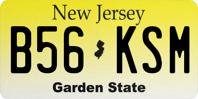 NJ license plate B56KSM
