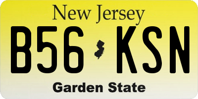 NJ license plate B56KSN