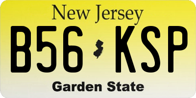 NJ license plate B56KSP