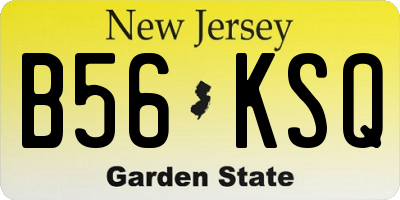 NJ license plate B56KSQ