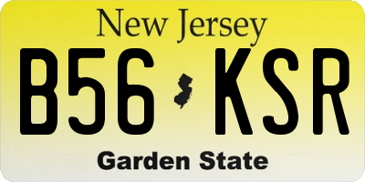 NJ license plate B56KSR