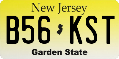 NJ license plate B56KST