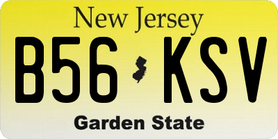 NJ license plate B56KSV