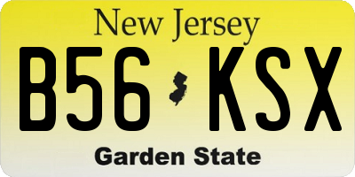 NJ license plate B56KSX