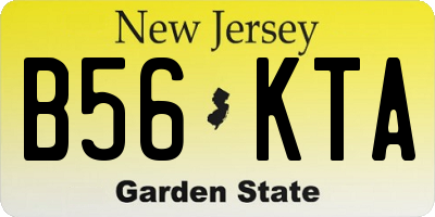 NJ license plate B56KTA