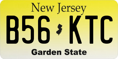 NJ license plate B56KTC