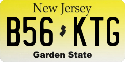NJ license plate B56KTG
