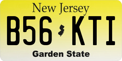 NJ license plate B56KTI