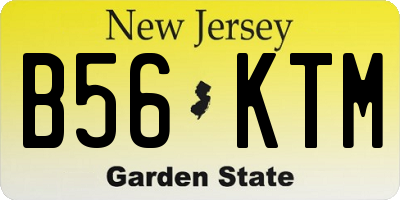NJ license plate B56KTM