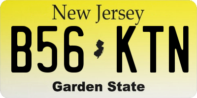 NJ license plate B56KTN
