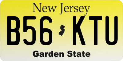 NJ license plate B56KTU
