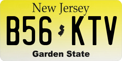NJ license plate B56KTV