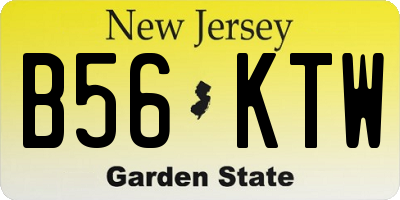 NJ license plate B56KTW