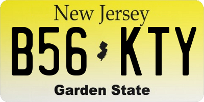 NJ license plate B56KTY