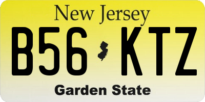 NJ license plate B56KTZ