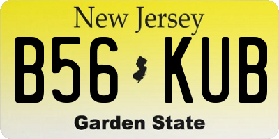 NJ license plate B56KUB