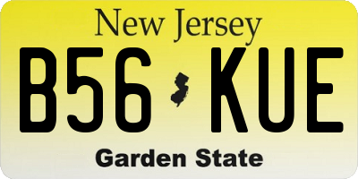 NJ license plate B56KUE