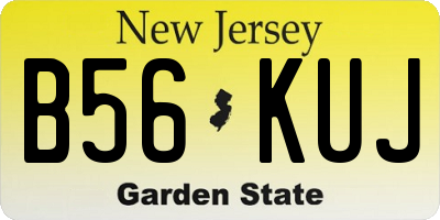 NJ license plate B56KUJ