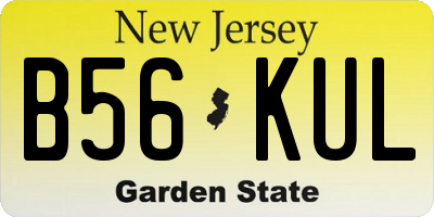 NJ license plate B56KUL
