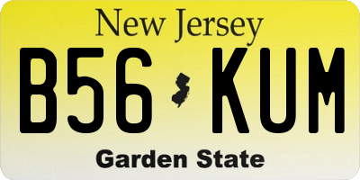 NJ license plate B56KUM