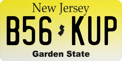 NJ license plate B56KUP