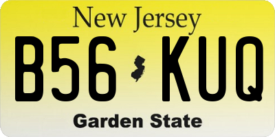 NJ license plate B56KUQ