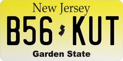 NJ license plate B56KUT