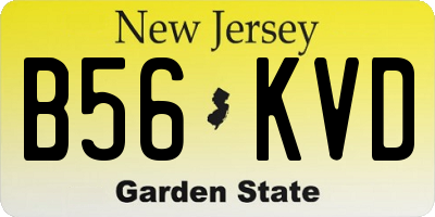 NJ license plate B56KVD
