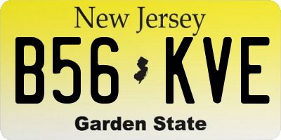 NJ license plate B56KVE