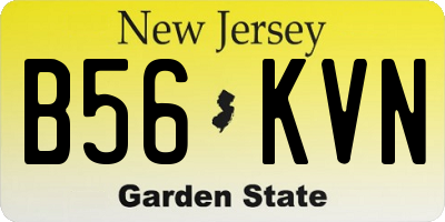 NJ license plate B56KVN