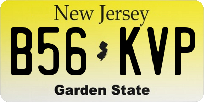 NJ license plate B56KVP