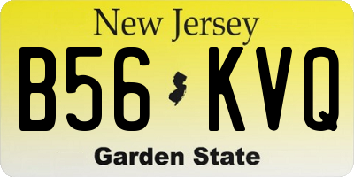 NJ license plate B56KVQ