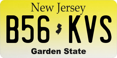 NJ license plate B56KVS