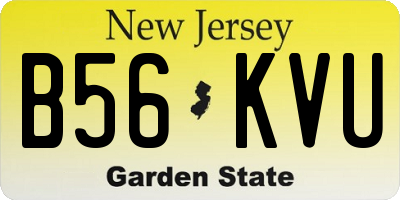 NJ license plate B56KVU