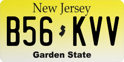 NJ license plate B56KVV