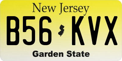 NJ license plate B56KVX
