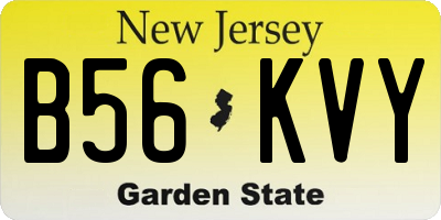 NJ license plate B56KVY