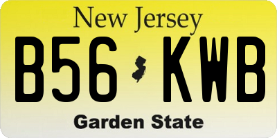 NJ license plate B56KWB