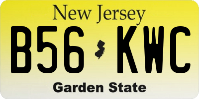 NJ license plate B56KWC