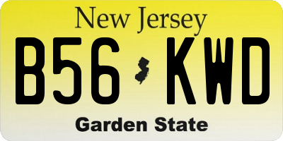 NJ license plate B56KWD